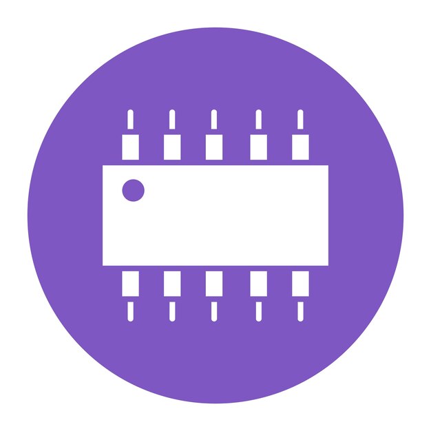 벡터 통합 회로 아이콘 터 이미지는 전기 회로에 사용할 수 있습니다.
