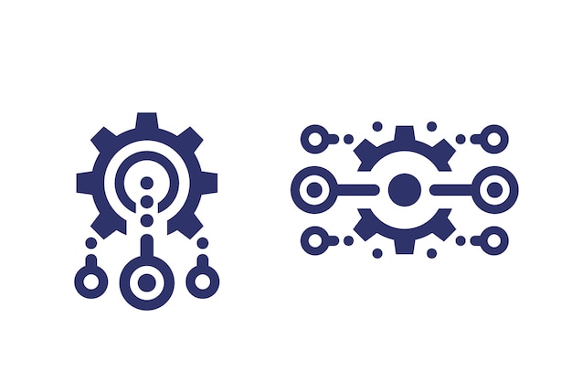 Integration optimization vector icons on white