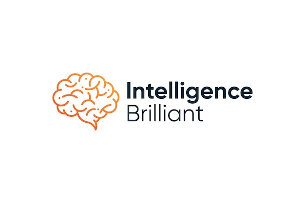 Интеллект блестящий вектор дизайна логотипа умного мозга