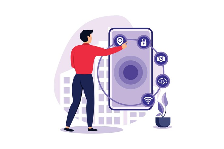 Vector intelligent interface flat modern design illustration