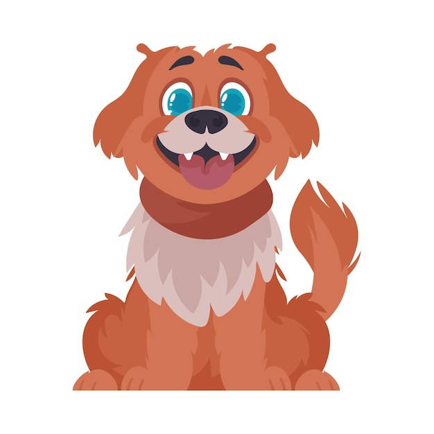 Intelligentbeat blushing canine Canine grinning Cartoon style Vector Illustration