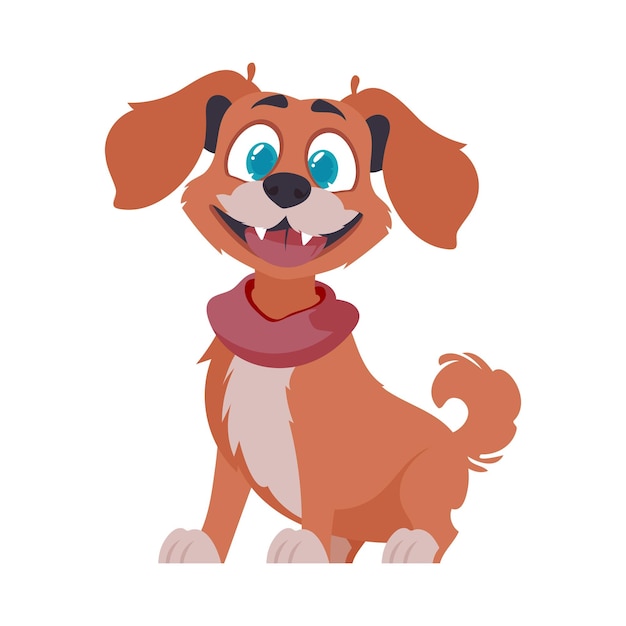 Intelligentbeat getting to be flushed canine Canine smiling Cartoon style Vector Illustration