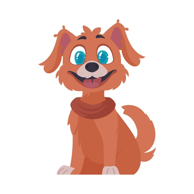 Intelligentbeat getting to be flushed canine Canine smiling Cartoon style Vector Illustration