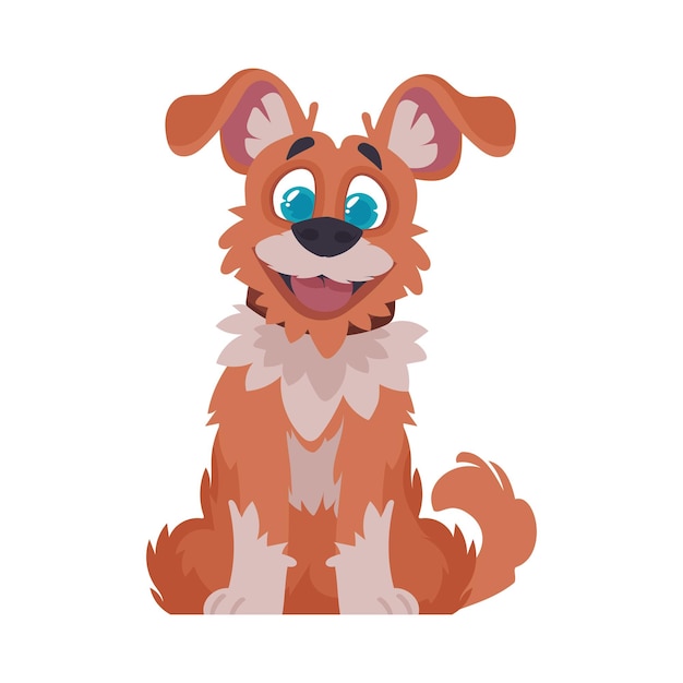 Intelligentbeat reddening canine Canine smiling Cartoon style Vector Illustration