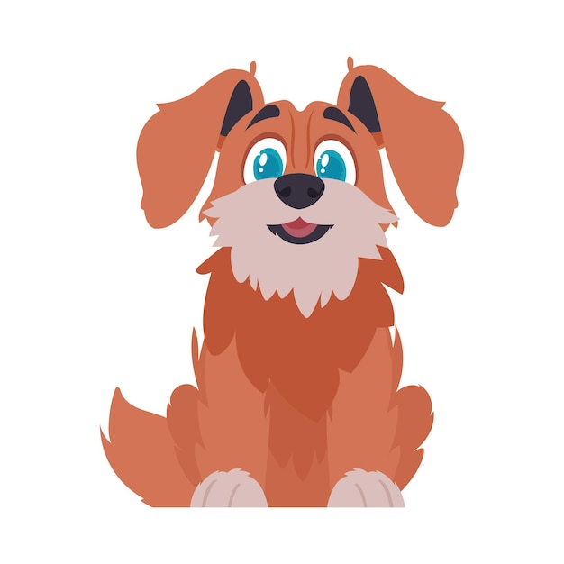 Intelligentbeat wordt gespoeld hond Hond grijnst Cartoon stijl vectorillustratie