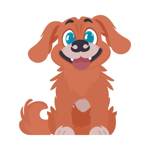 Intelligentbeat wordt rode hond Canine glimlachend Cartoon stijl vectorillustratie