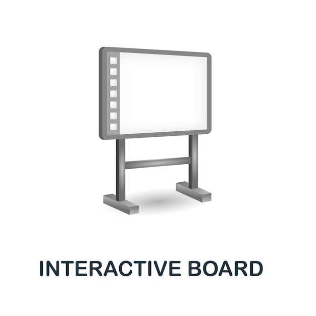 学校コレクションに戻ってインタラクティブ ボード アイコン 3 d イラスト web デザイン テンプレート インフォ グラフィックなどのクリエイティブ インタラクティブ ボード 3 d アイコン