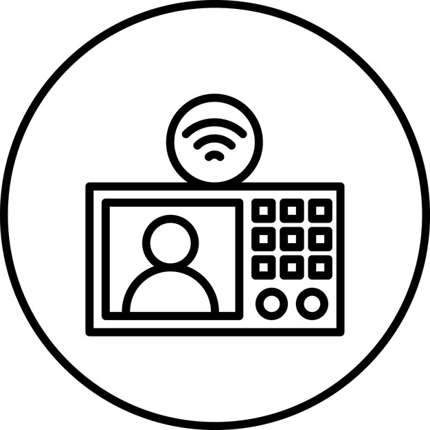 スマートホームアイコンセットのインターコムベクトルアイコンのイラスト