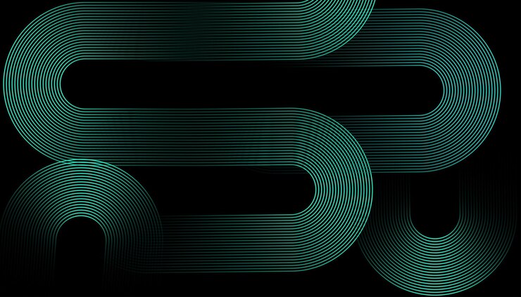 Vector interconnected circular abstract design met futuristic teal en gradient patterns een moderne stylis