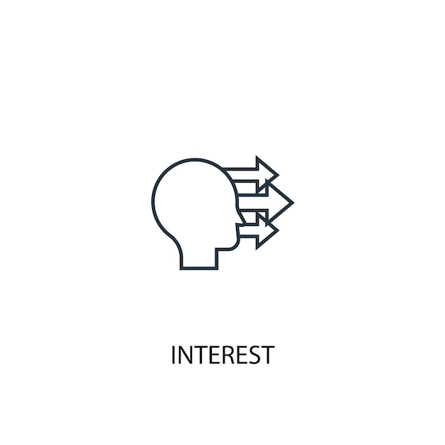 Interesse concept lijn icoon. Eenvoudige elementenillustratie. rente concept schets symbool ontwerp. Kan worden gebruikt voor web- en mobiele UI/UX