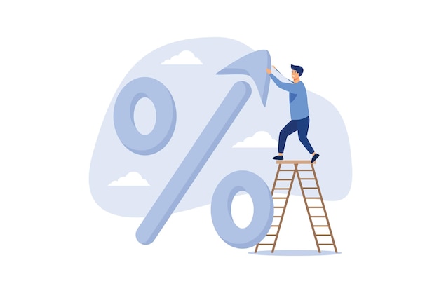 Interest rate tax or VAT increase loan and mortgage rate upward trend investment profit or divide