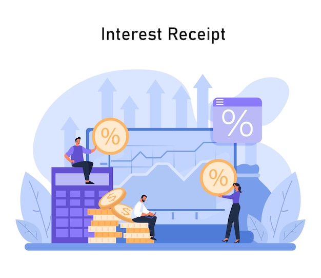 Interest receipt concept maximizing earnings through savvy investment interest rates strategic