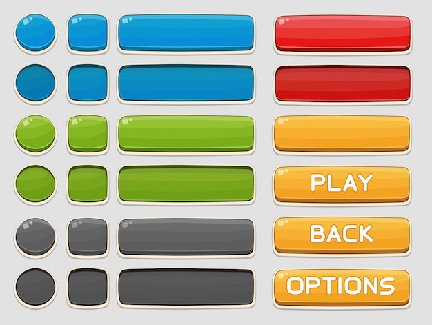 Interface buttons set for games or apps