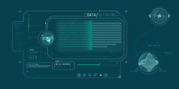 衛星から受信されたオブジェクトデータをデコーディングするインターフェース