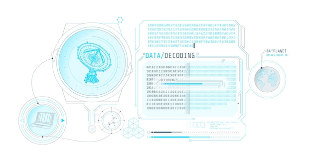 Interface screen for decoding radio telescope data