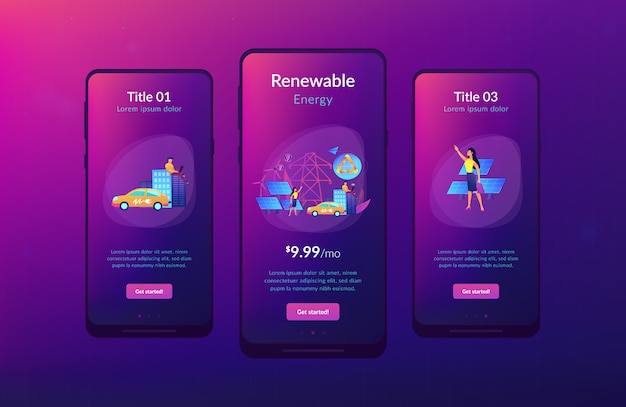 Interface-sjabloon hernieuwbare energie-app.
