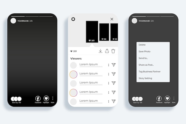 Vector interface sjabloon van instagram verhalen