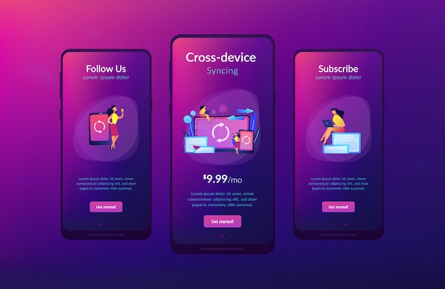 Interface-sjabloon voor app-synchronisatie tussen apparaten.