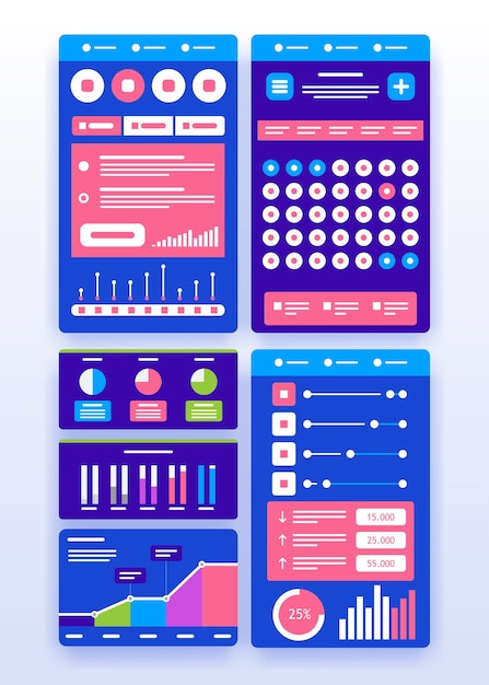 Vector interface ui . virtual technology.  illustration.