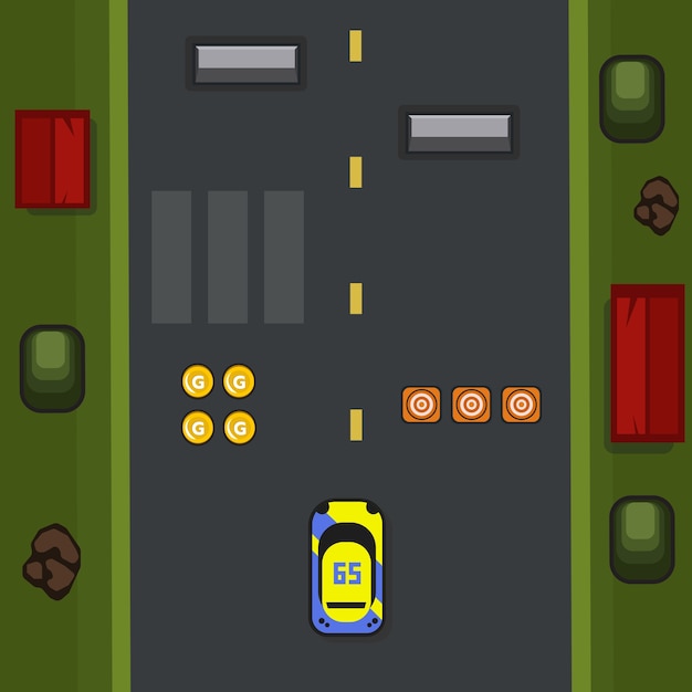 Interface with item of racing game or traffic game 