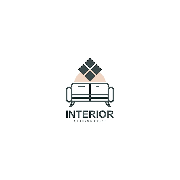 Interieur kamer meubilair galerij logo ontwerp
