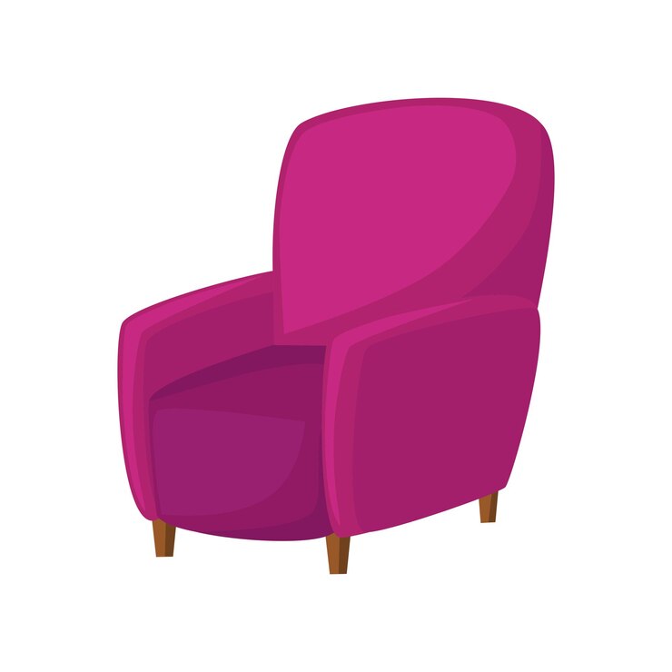 Interieur kleurrijke fauteuil vlakke stijl vector geïsoleerde illustratie