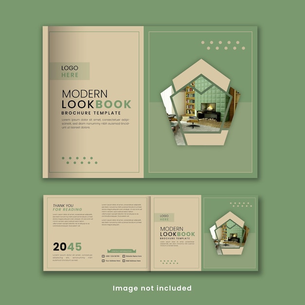 Interieur look boek landschap brochure omslag