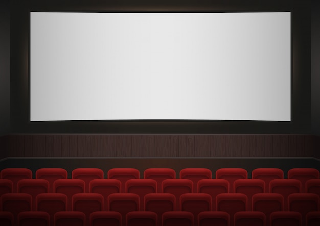 Vector interieur van een bioscoop bioscoop