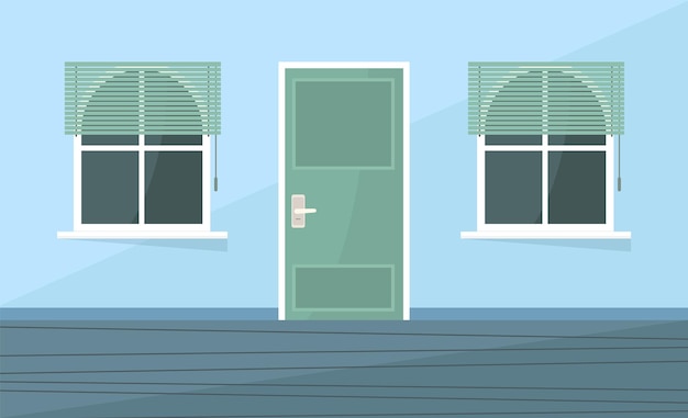 Interieur van een lege kamer met deuren en ramen Commercieel onroerend goed Huurconcept