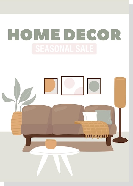 Interieurcompositie van de sofa van de winkel voor huishoudelijke decoratie