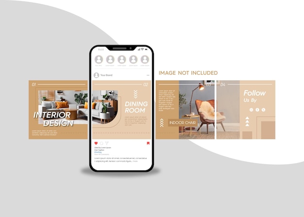 Interior company carousel social media instagram and facebook post template