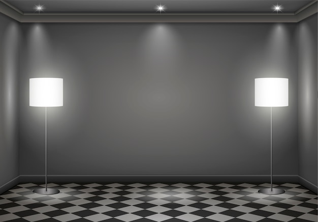 Vector interior dark room