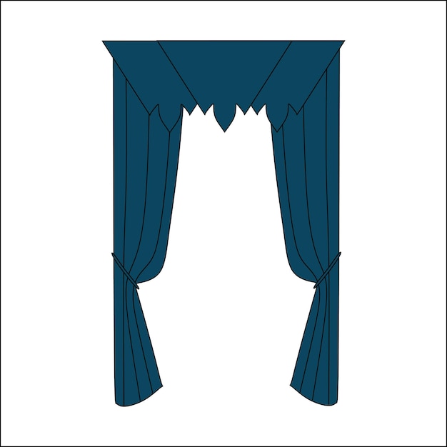 Vector interior decoration textiles sketch curtains interior textiles