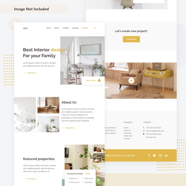 Vector interior decoration web page