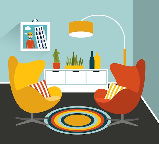 Interior desig Flat design vector illustration