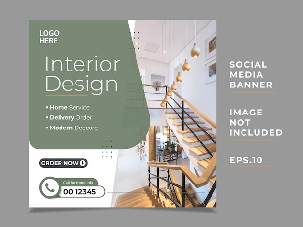 Interior design banner collections vector template