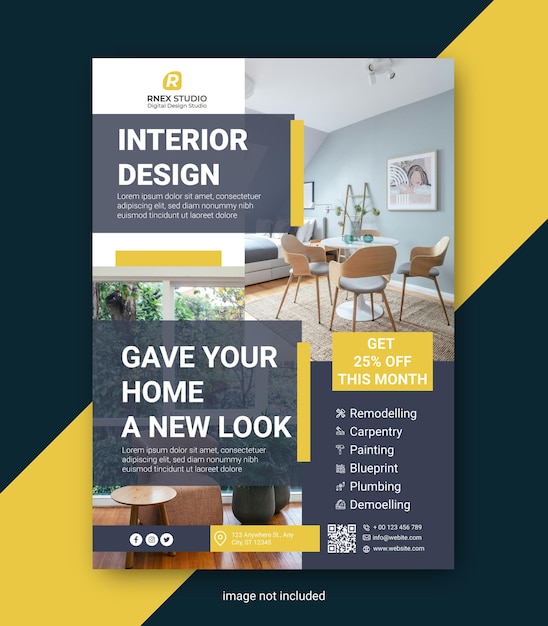 Interior Design Flyer Advertisement Poster Template