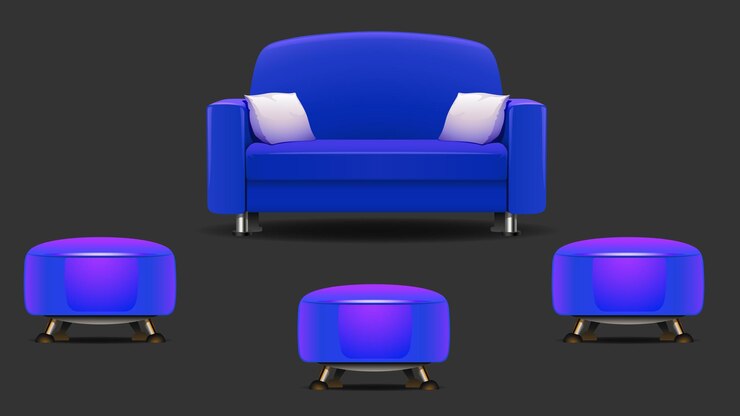 Vector interior design furniture elements for office and homes
