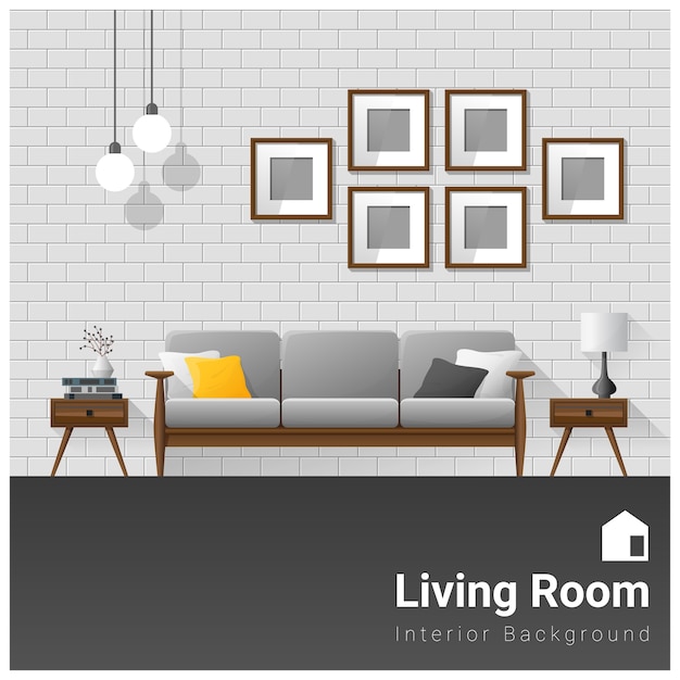 Interior design modern living room banner