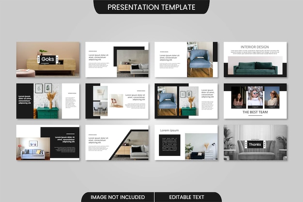 Vector interior design presentation template