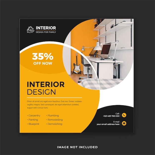 Interior design service social media post and real estate Instagram post design