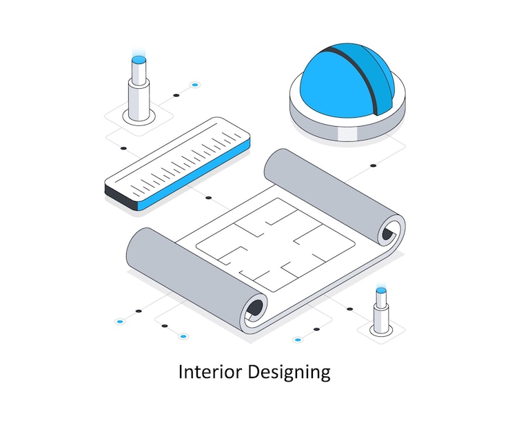 Vector interior designing isometric stock illustration eps 10 file