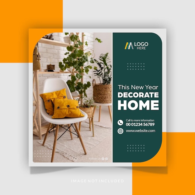 Interior designing social media post design template