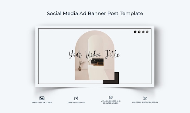 Vector interior facebook ad banner template