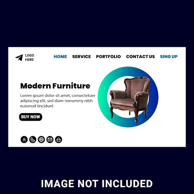 Interior furniture landing page.