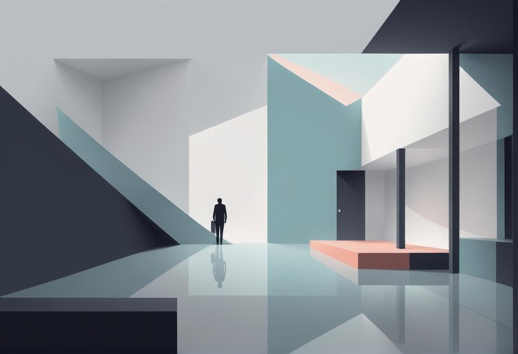Vector interior of geometric shapes interior of geometric shapes 3d illustration of abstract geometric