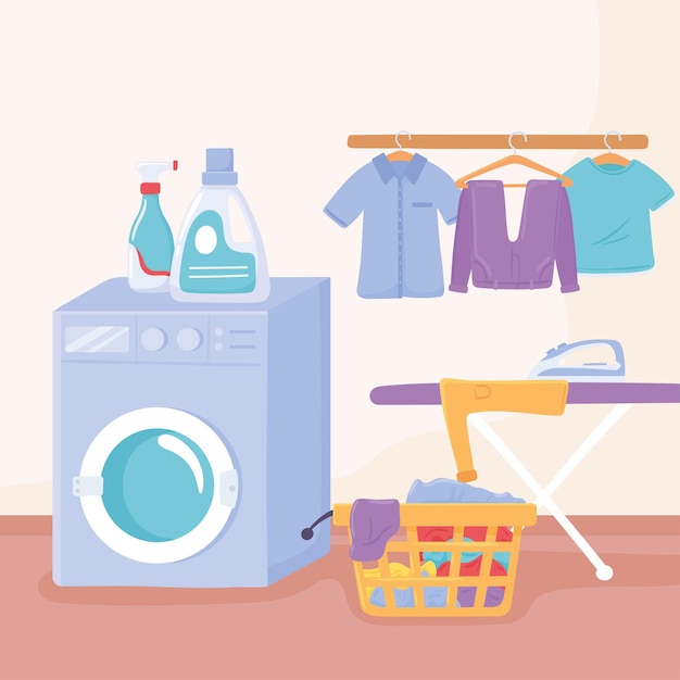 Interior laundry room