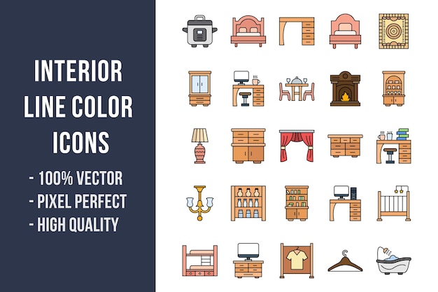 Interior Line Color Icons