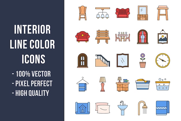 Interior Line Color Icons