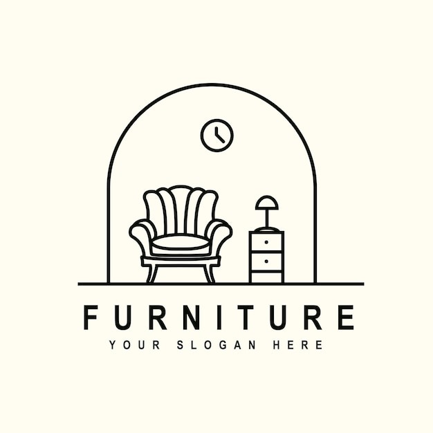 Interior logo design furniture sofa room decoration simple